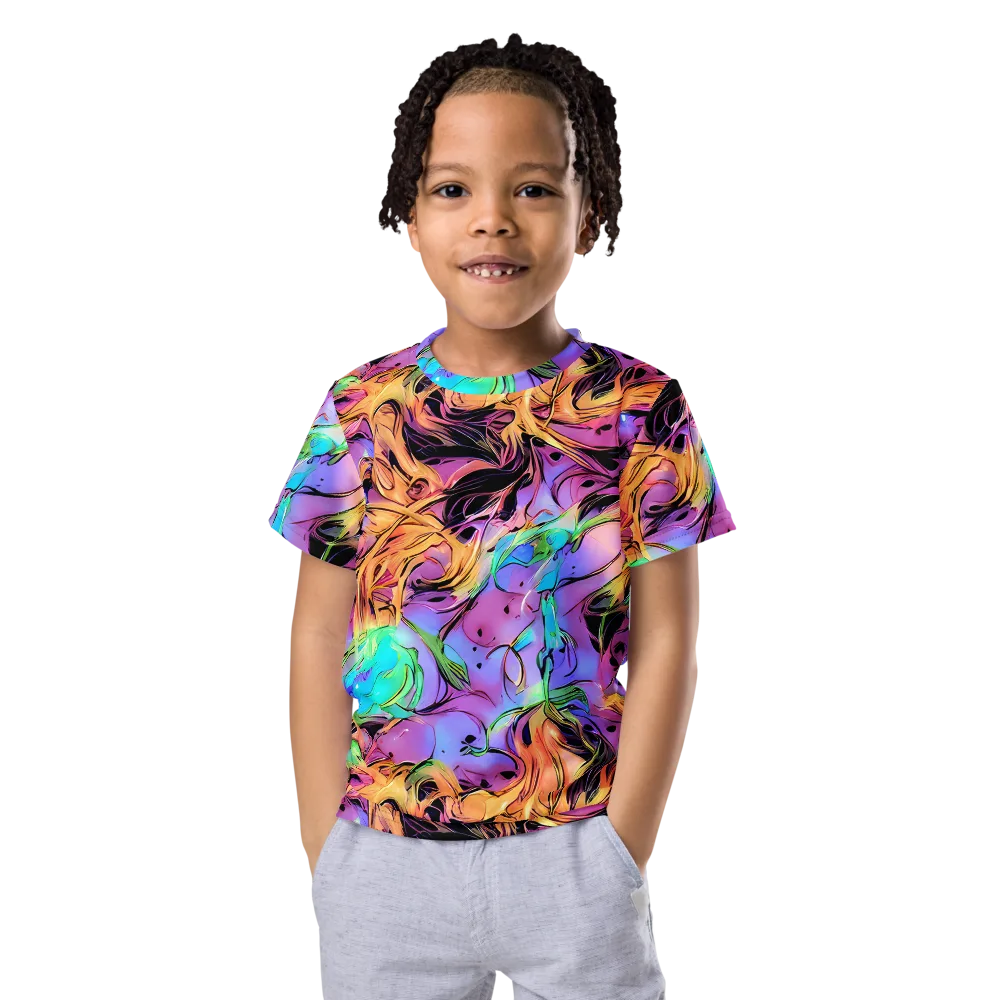 Neon Marigold on Kids Crew Neck T-Shirt — Front