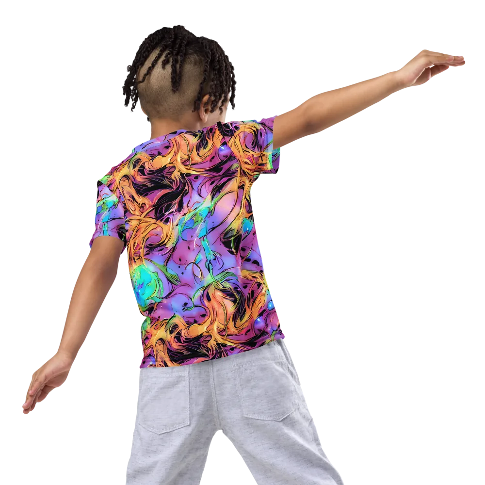 Neon Marigold on Kids Crew Neck T-Shirt — Back