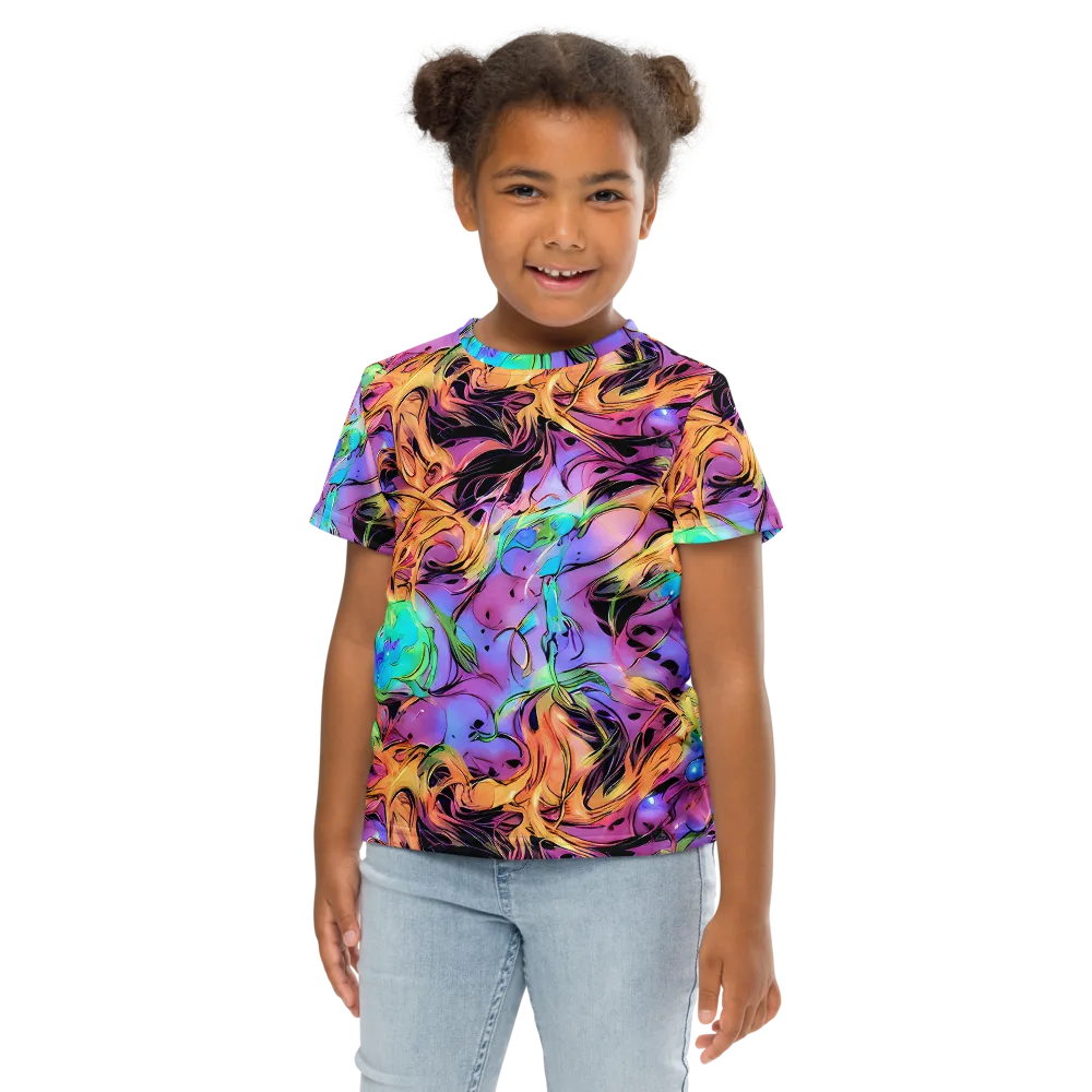 Neon Marigold on Kids Crew Neck T-Shirt — Front