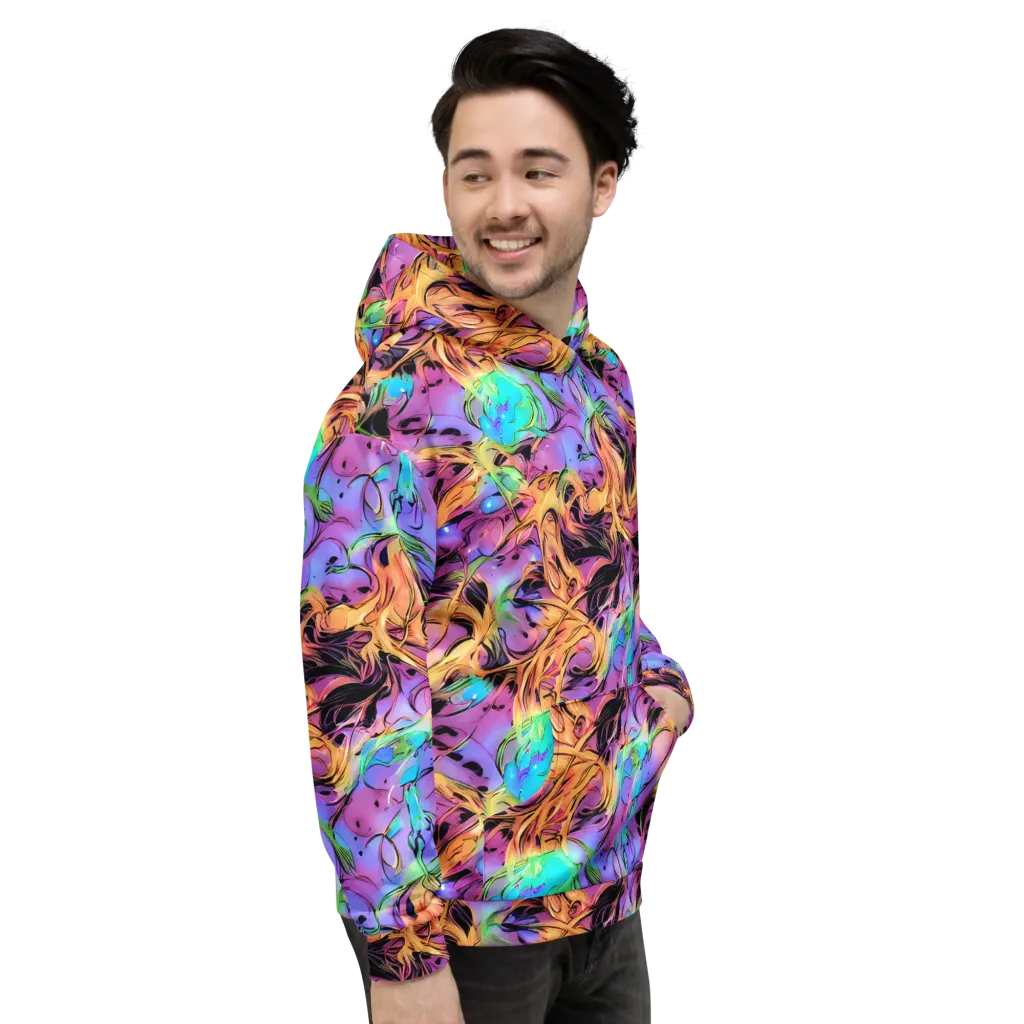 Neon Marigold on Hoodie — Right