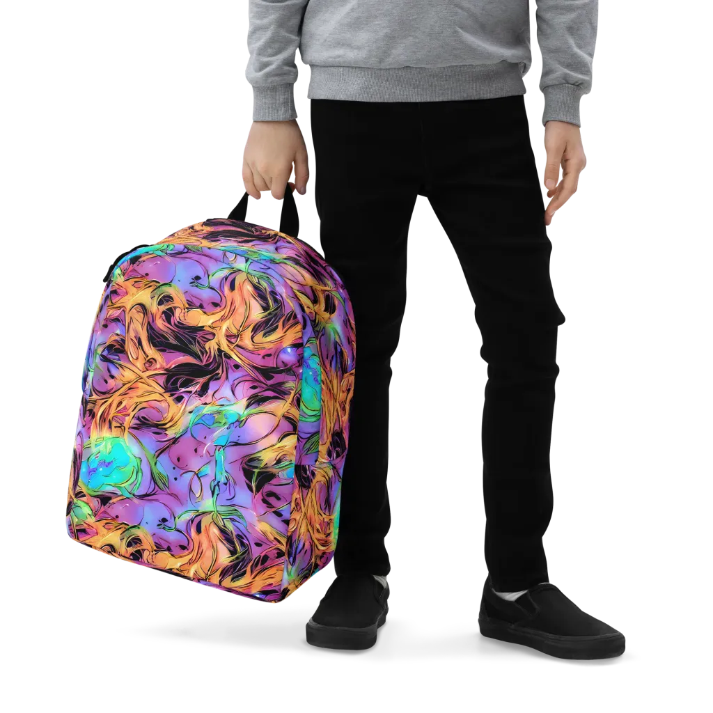 Neon Marigold on Minimalist Backpack — Zoomed-in