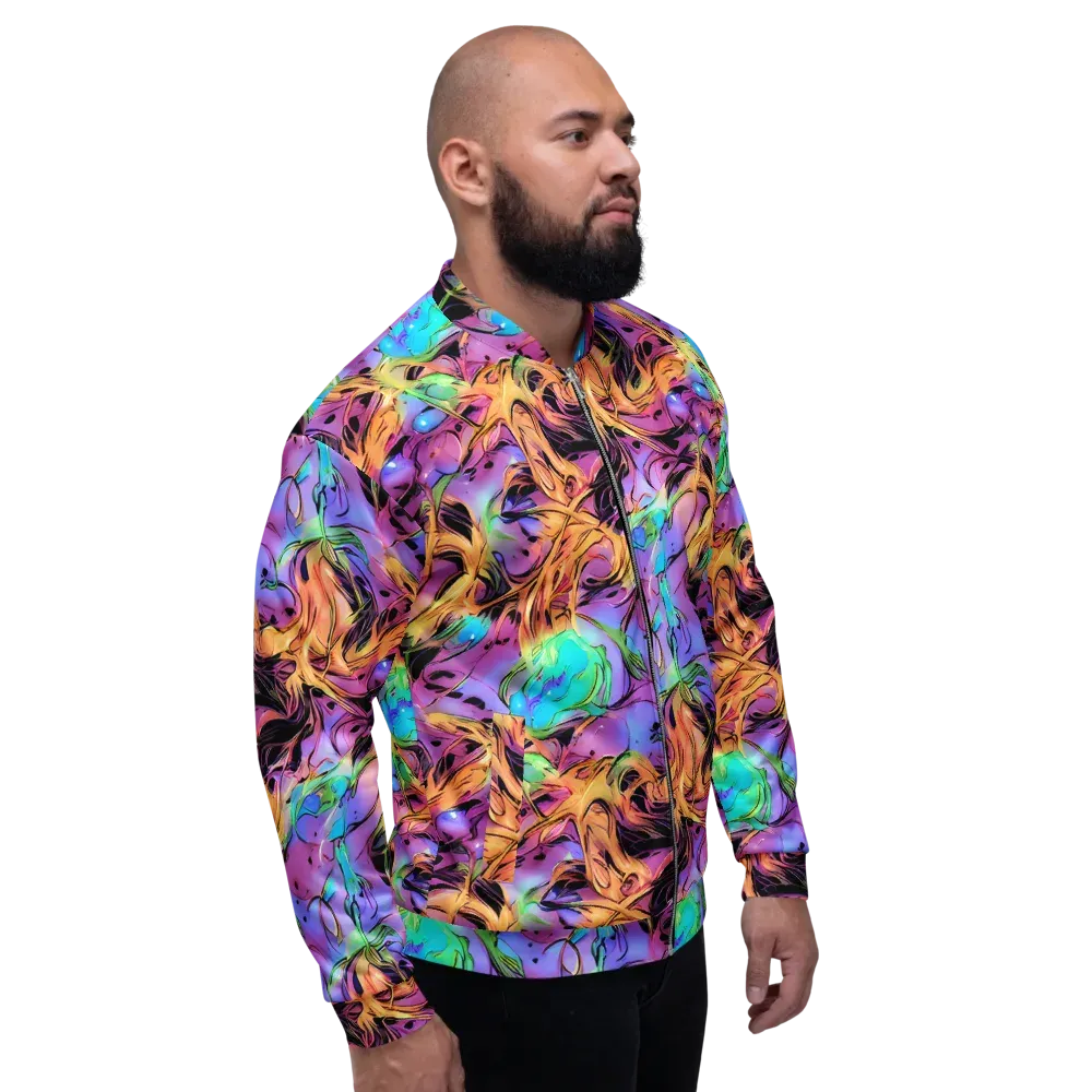 Neon Marigold on Bomber Jacket — Right