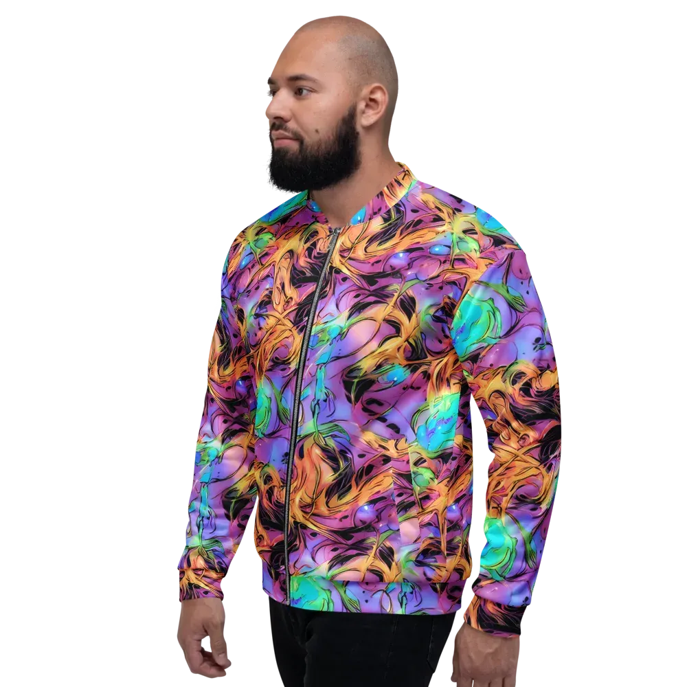 Neon Marigold on Bomber Jacket — Left