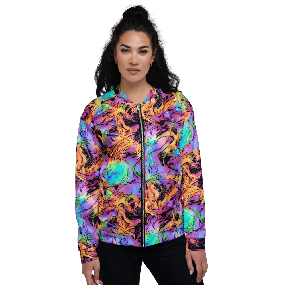 Neon Marigold on Bomber Jacket — Front