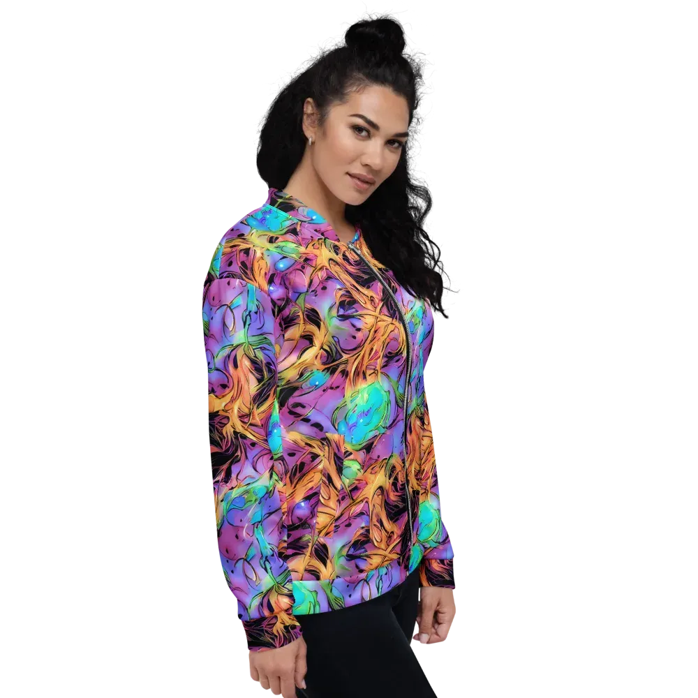 Neon Marigold on Bomber Jacket — Right