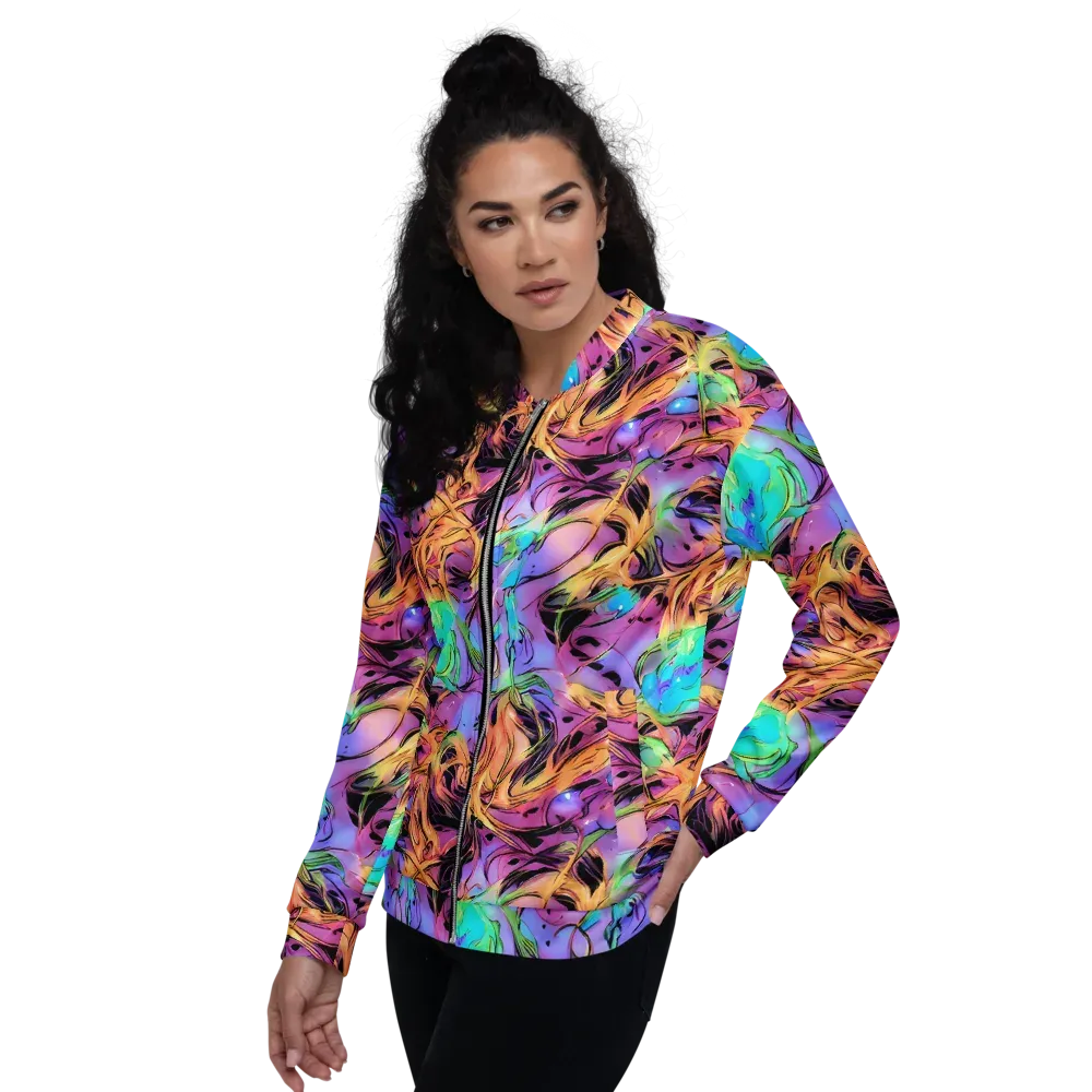 Neon Marigold on Bomber Jacket — Left