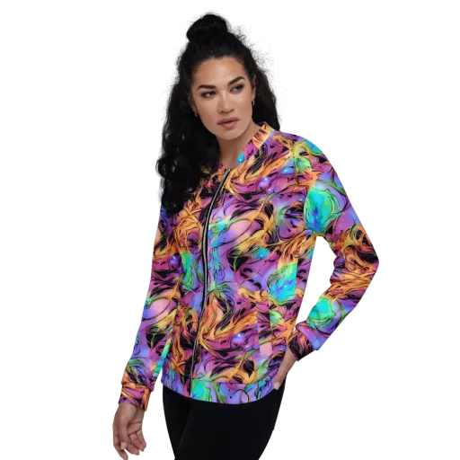Neon Marigold on a Bomber Jacket