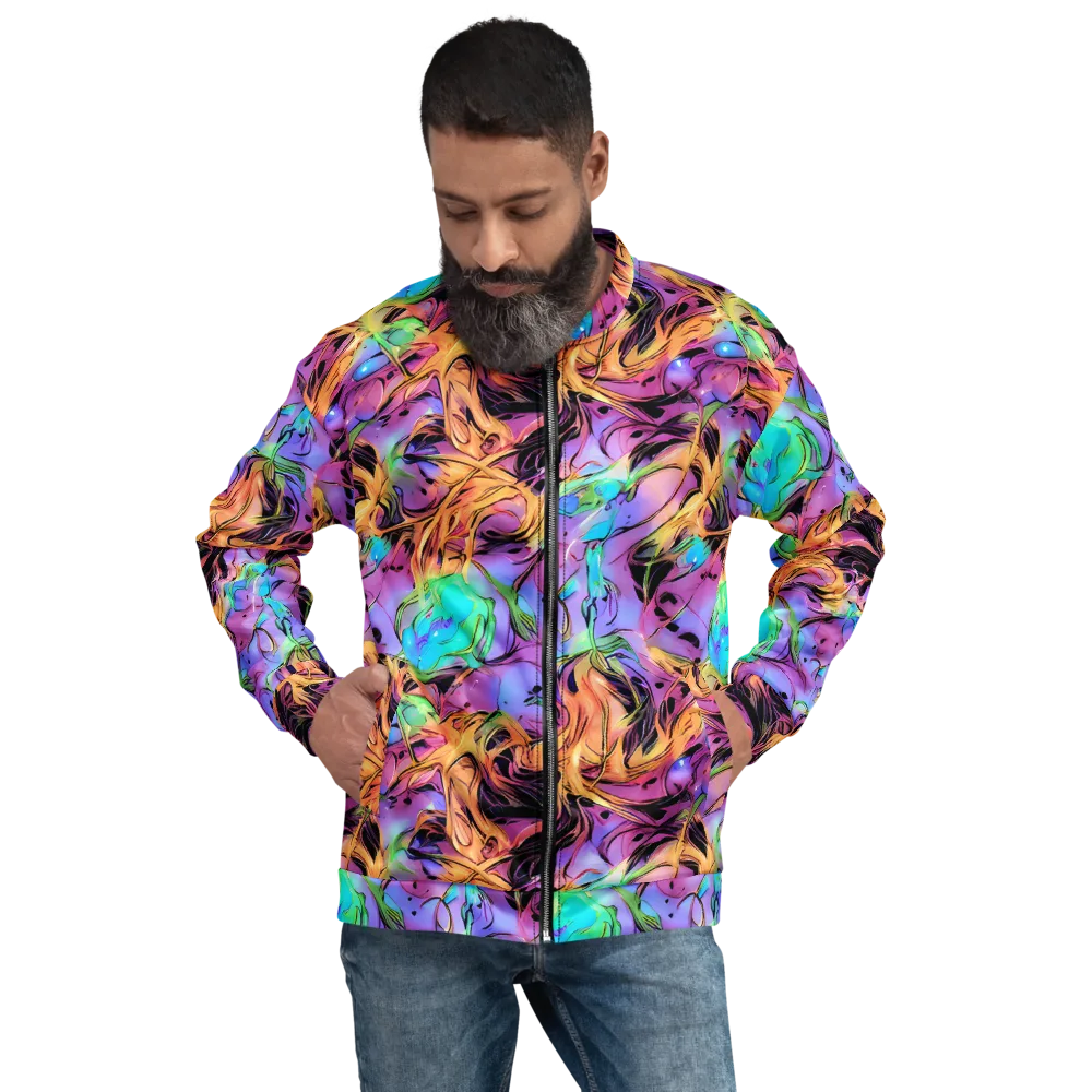 Neon Marigold on Bomber Jacket — Front