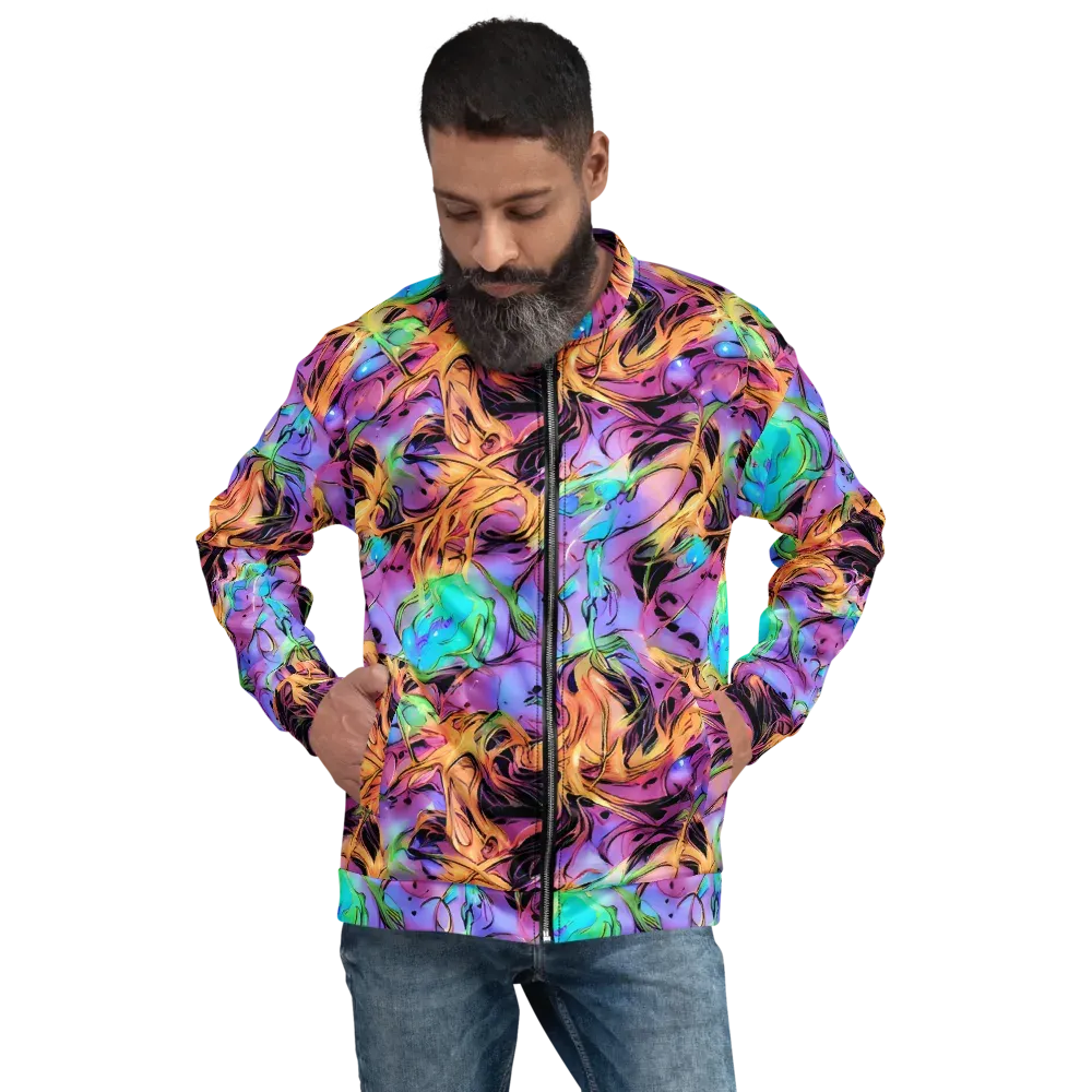 Neon Marigold on Bomber Jacket — Front