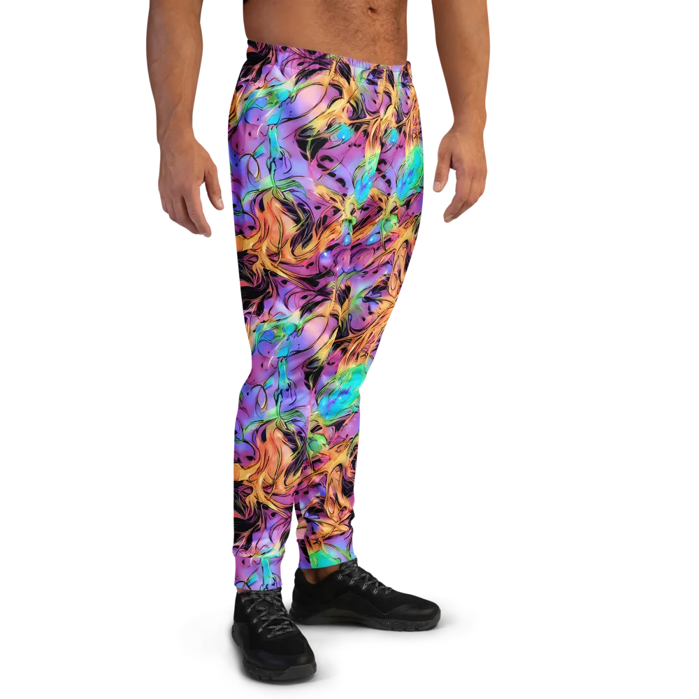 Neon Marigold on Men's Joggers — Right