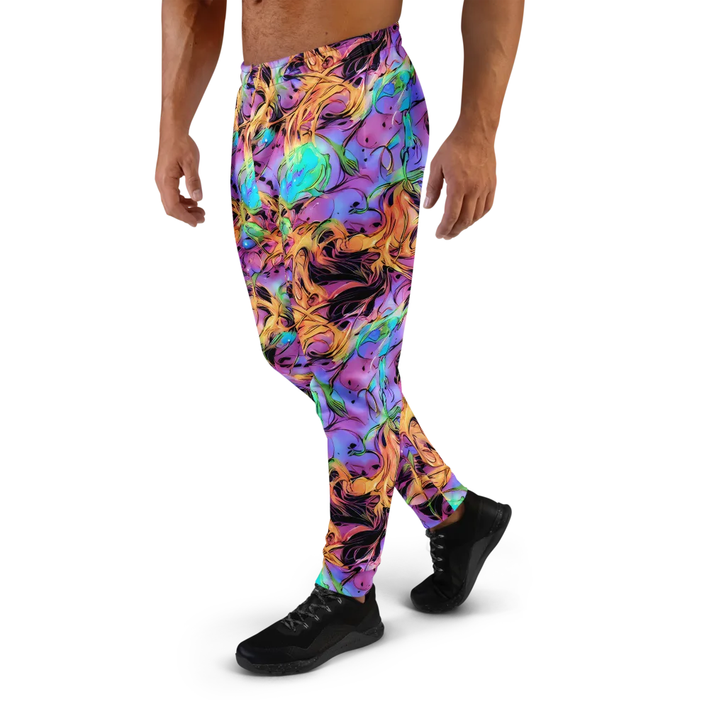 Neon Marigold on Men's Joggers — Left