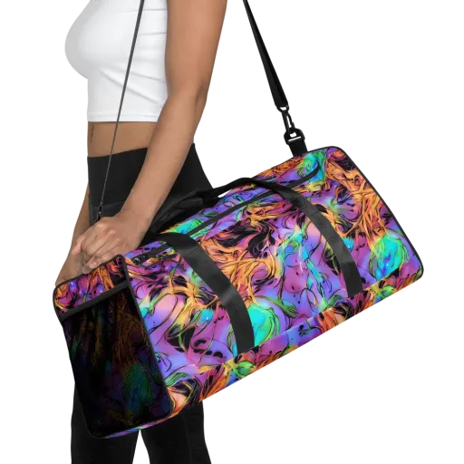 Neon Marigold on a Duffle Bag