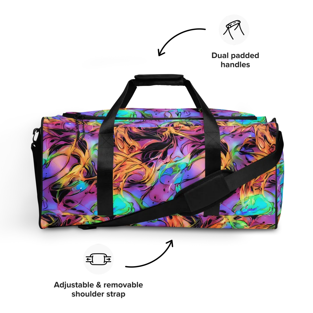 Neon Marigold on Duffle Bag — Front