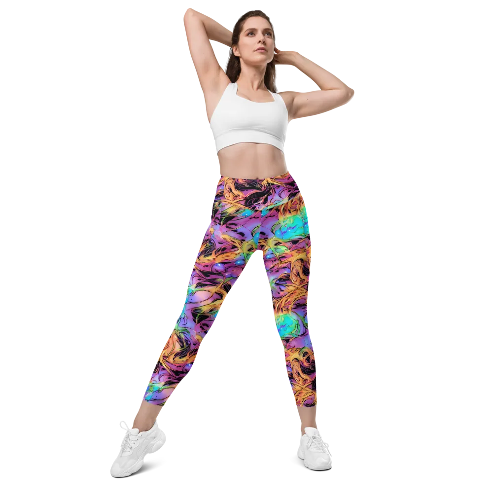 Neon Marigold on Leggings with Pockets — Front