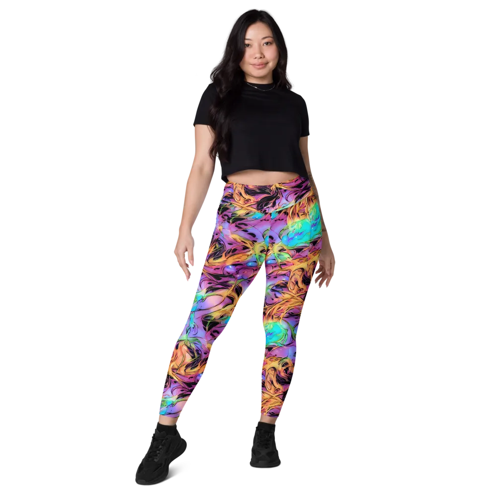 Neon Marigold on Leggings with Pockets — Front