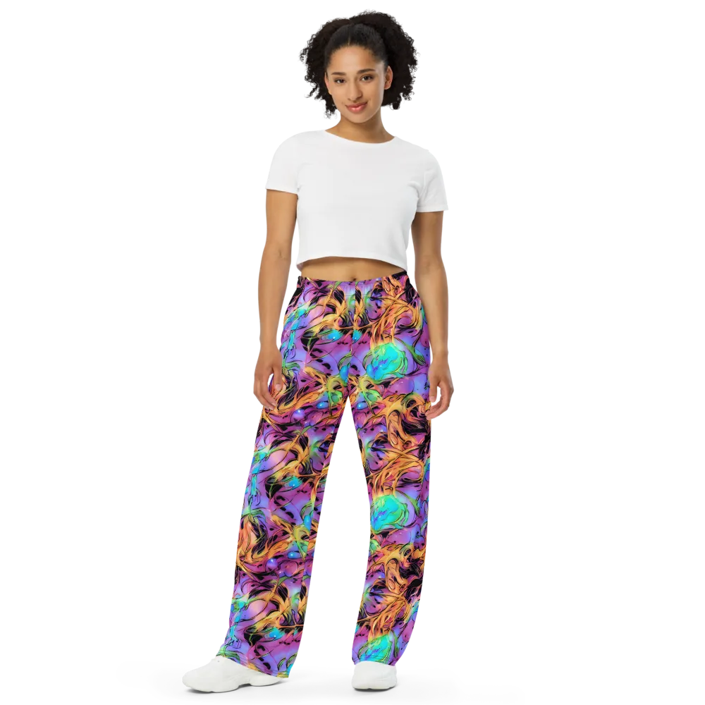 Neon Marigold on Wide-Leg Pants — Front