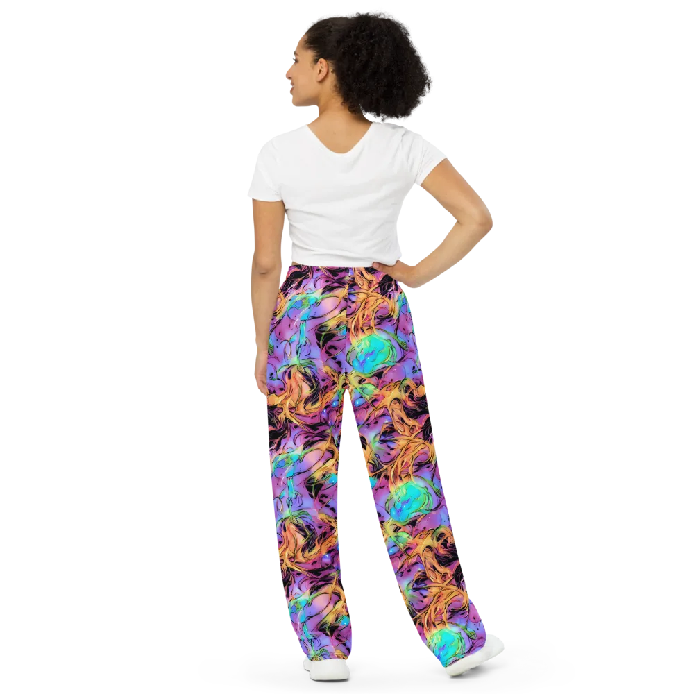 Neon Marigold on Wide-Leg Pants — Back
