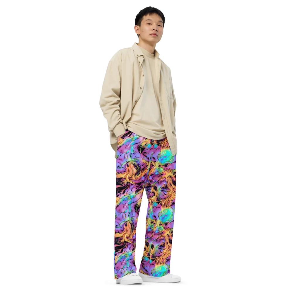 Neon Marigold on Wide-Leg Pants — Right Front