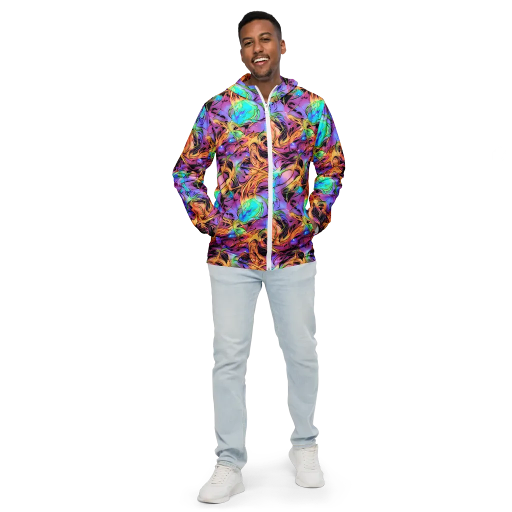Neon Marigold on Men's Windbreaker — Front