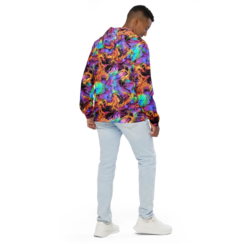 Neon Marigold on Men's Windbreaker — Back