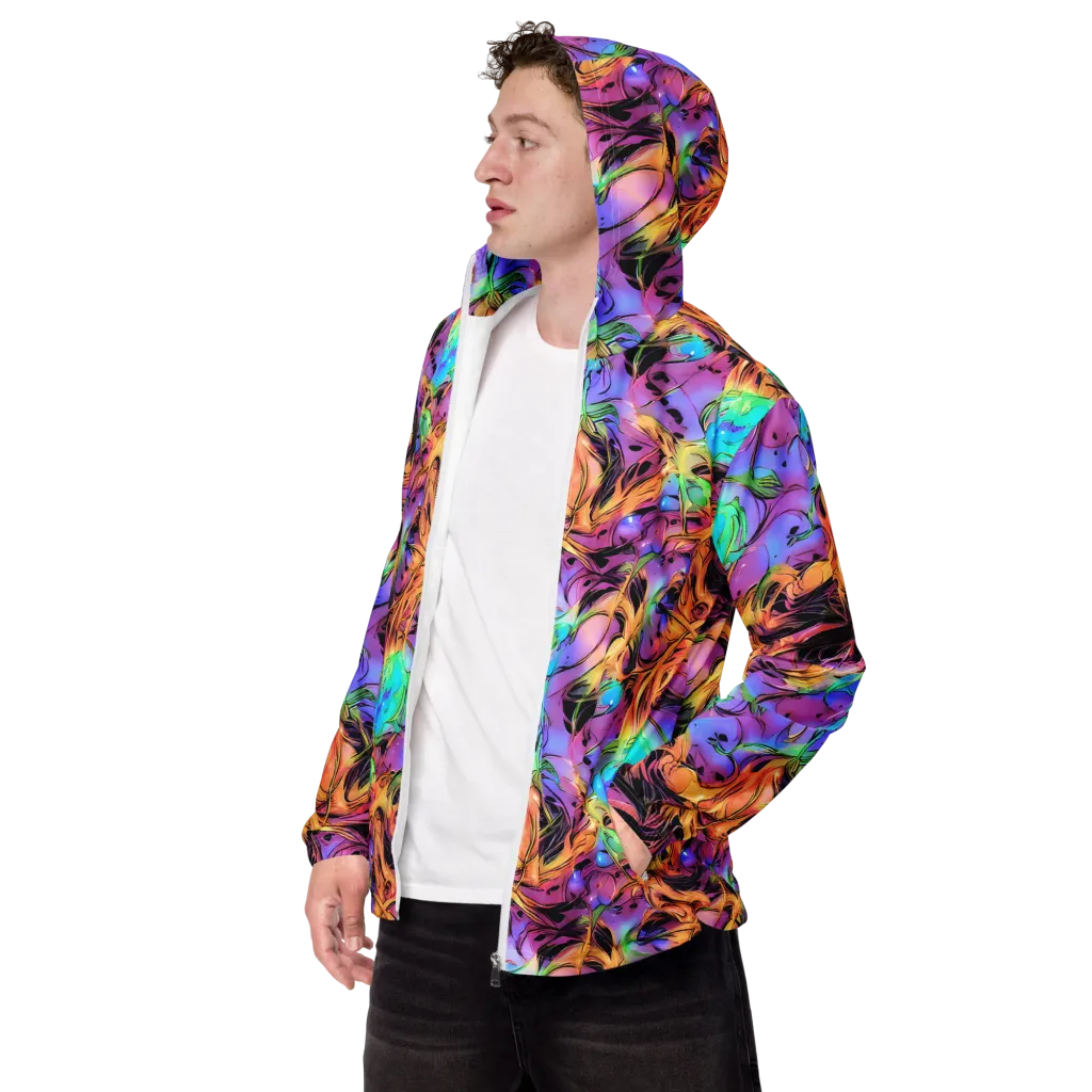 Neon Marigold on Men's Windbreaker — Left Front