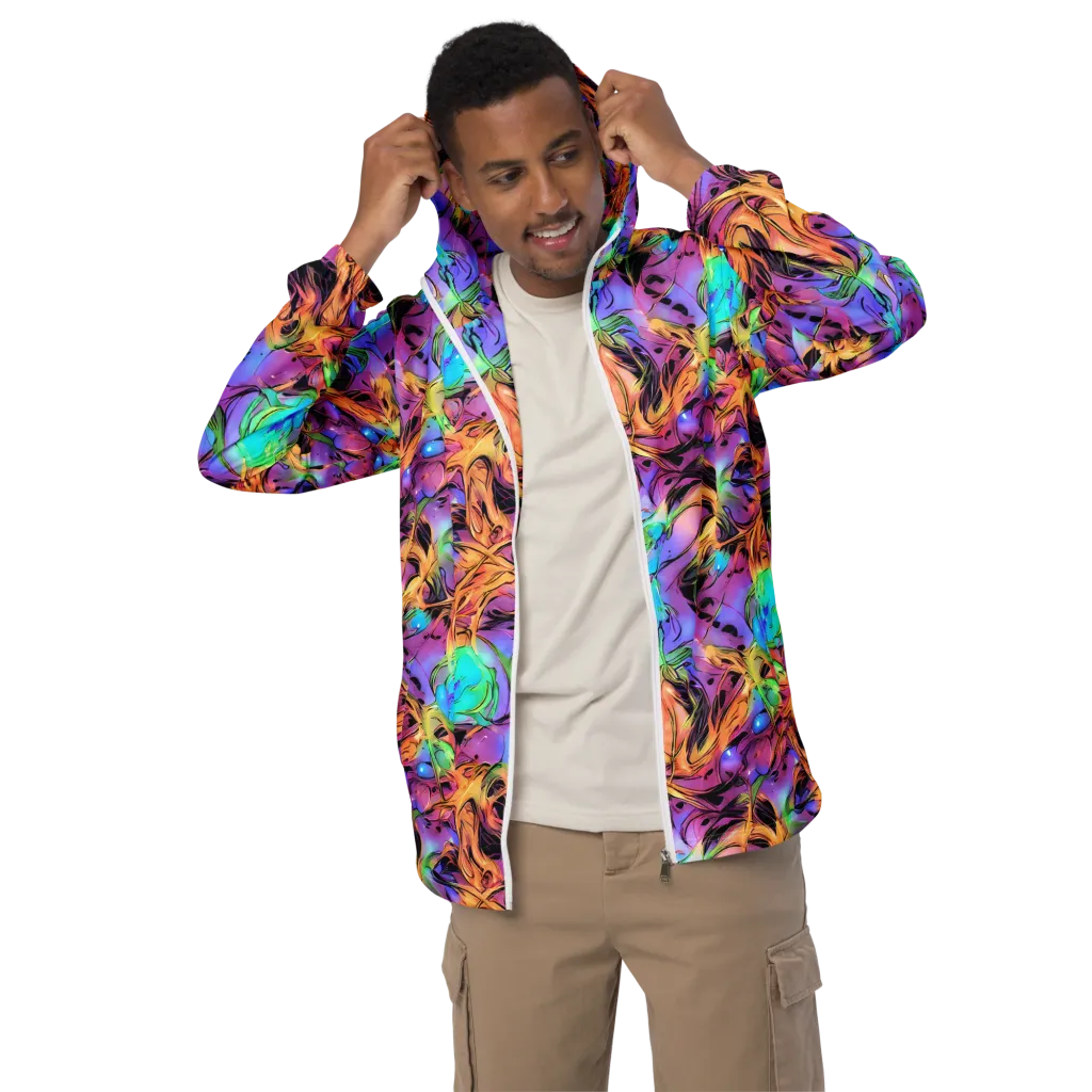 Neon Marigold on Men's Windbreaker — Front
