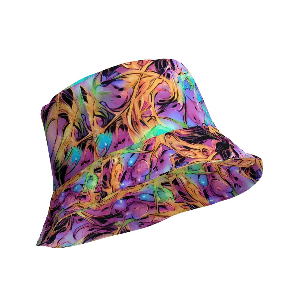 Neon Marigold on Reversible Bucket Hat — Product details Outside