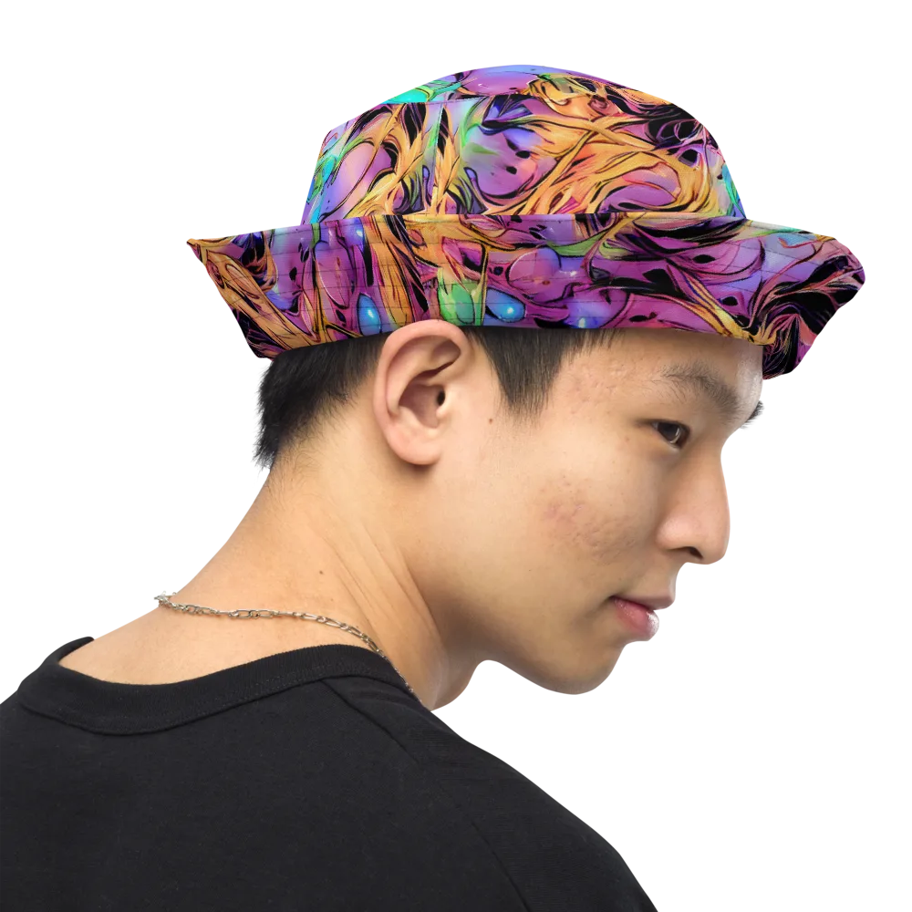 Neon Marigold on Reversible Bucket Hat — Right Outside