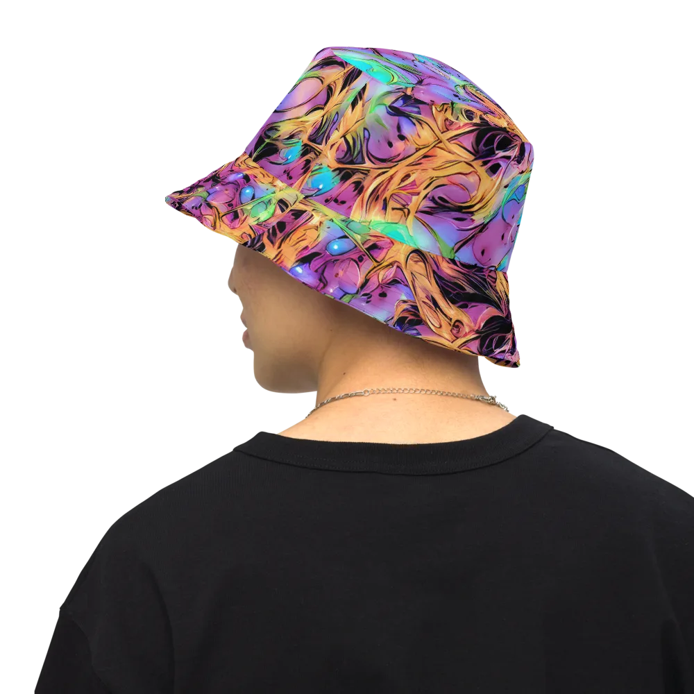 Neon Marigold on Reversible Bucket Hat — Back Inside