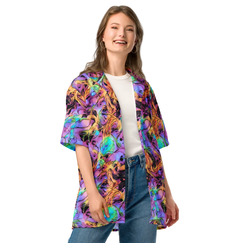 Neon Marigold on Button Shirt — Front