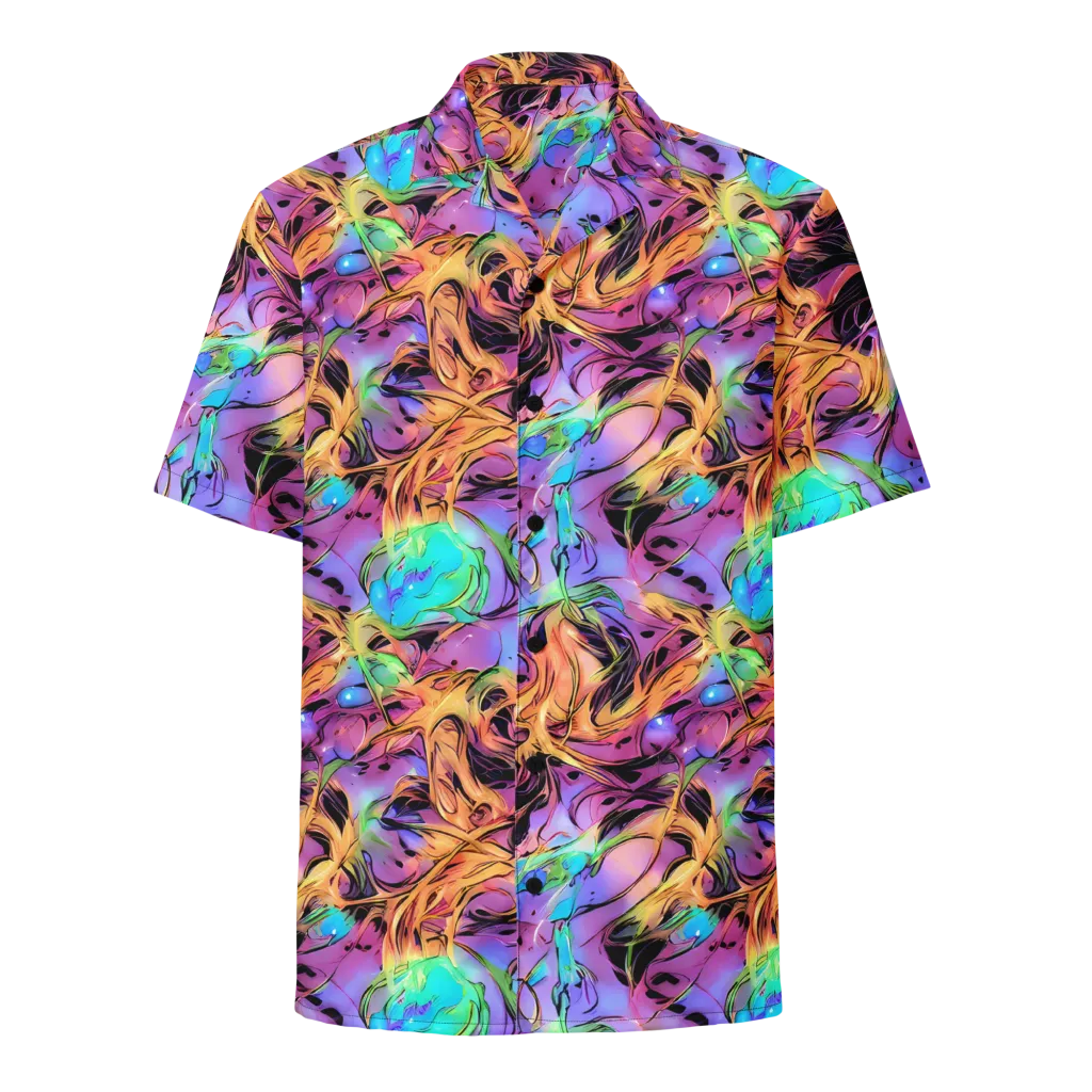 Neon Marigold on Button Shirt — Front