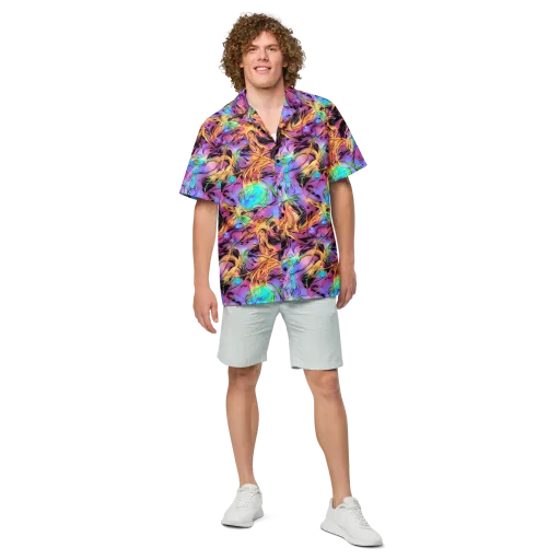 Neon Marigold on a Button Shirt