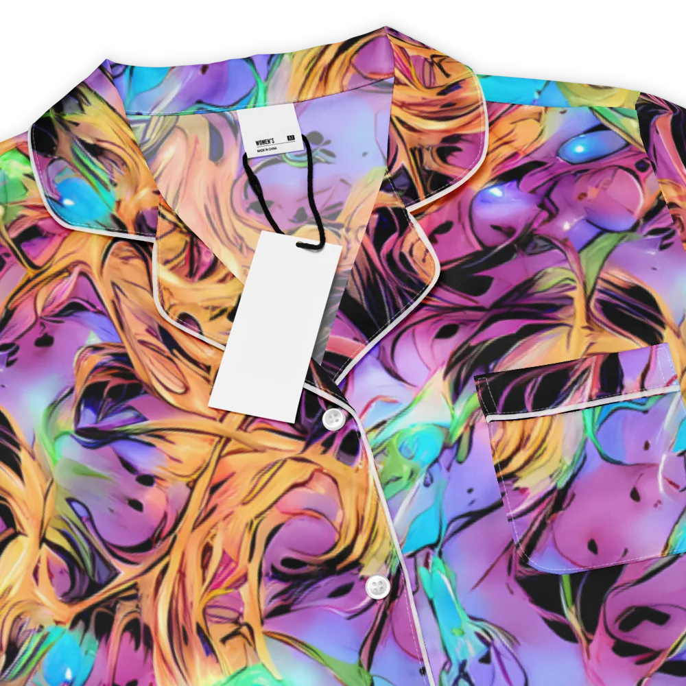 Neon Marigold on Women's Short Sleeve Pajama Top — Product details