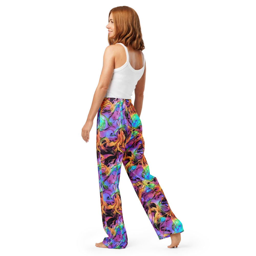Neon Marigold on Women's Pajama Pants — Back
