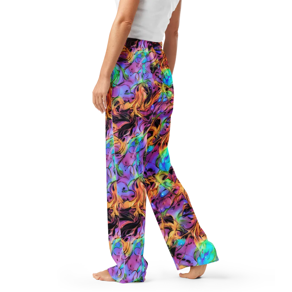 Neon Marigold on Women's Pajama Pants — Left