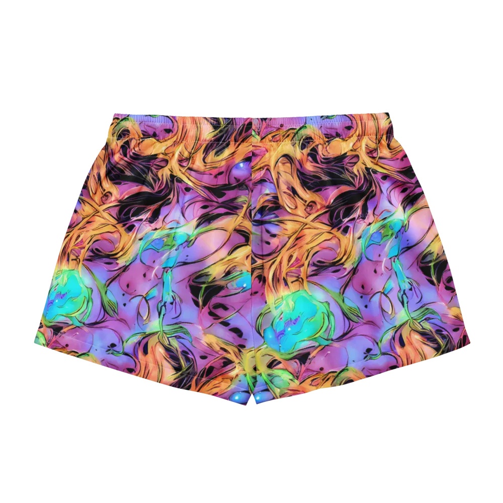 Neon Marigold on Women's Pajama Shorts — Back