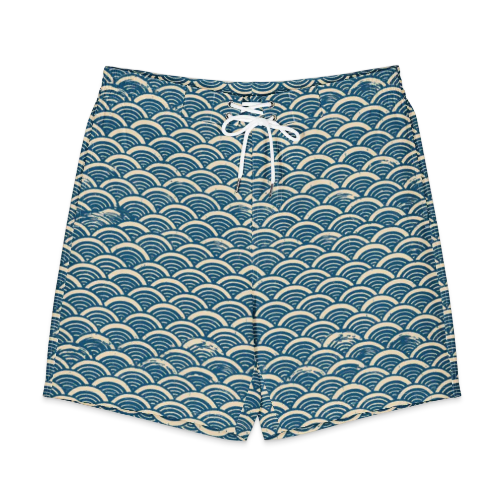 Midnight Wavecrest on Men's Board Shorts — Front