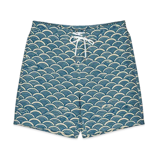 Midnight Wavecrest on a Men's Board Shorts