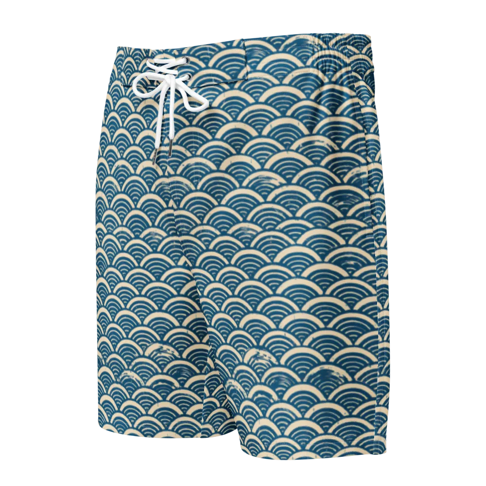 Midnight Wavecrest on Men's Board Shorts — Front