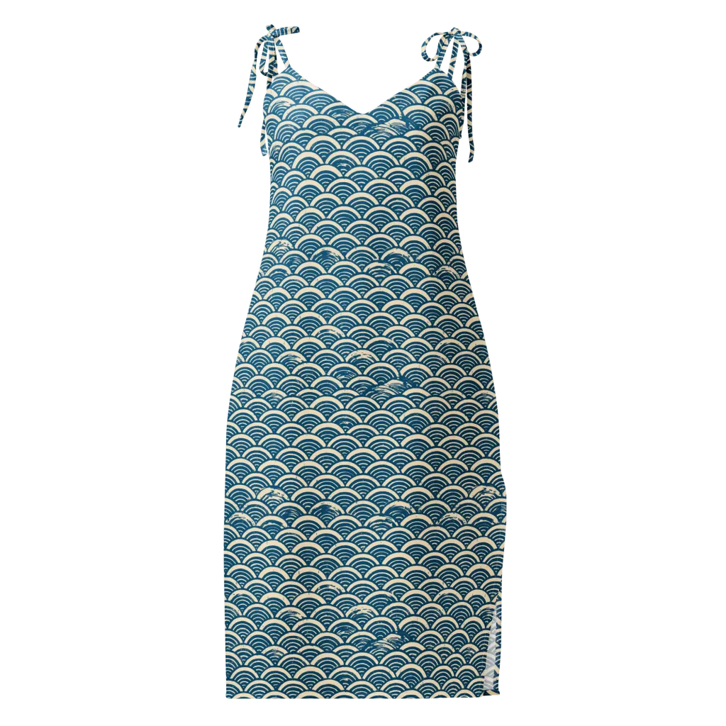 Midnight Wavecrest on Slip Dress — Front