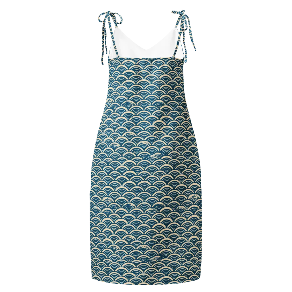 Midnight Wavecrest on Slip Dress — Back