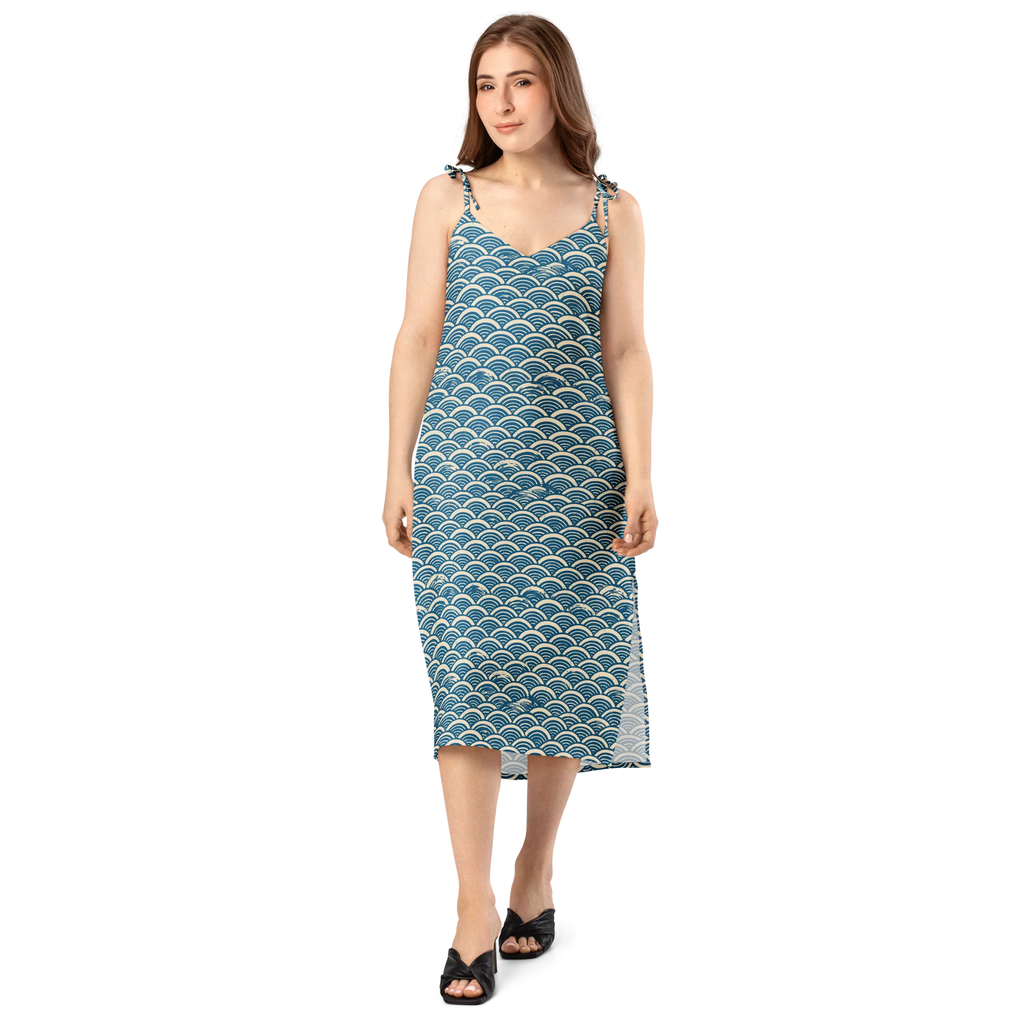 Midnight Wavecrest on Slip Dress — Front