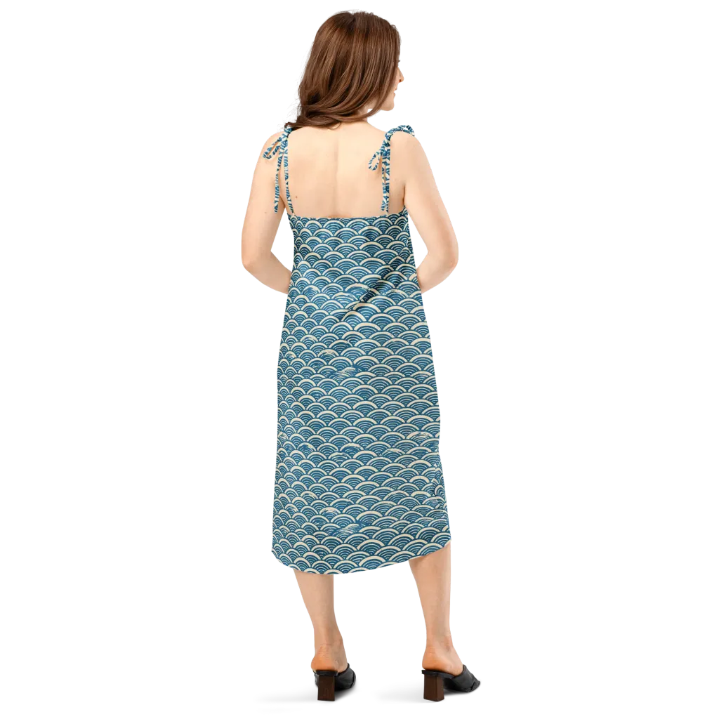 Midnight Wavecrest on Slip Dress — Back