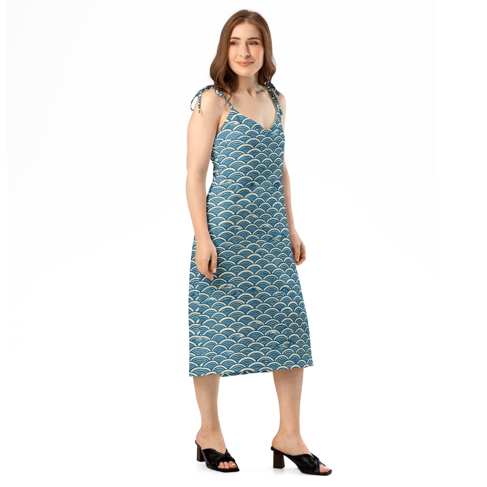 Midnight Wavecrest on Slip Dress — Right Front