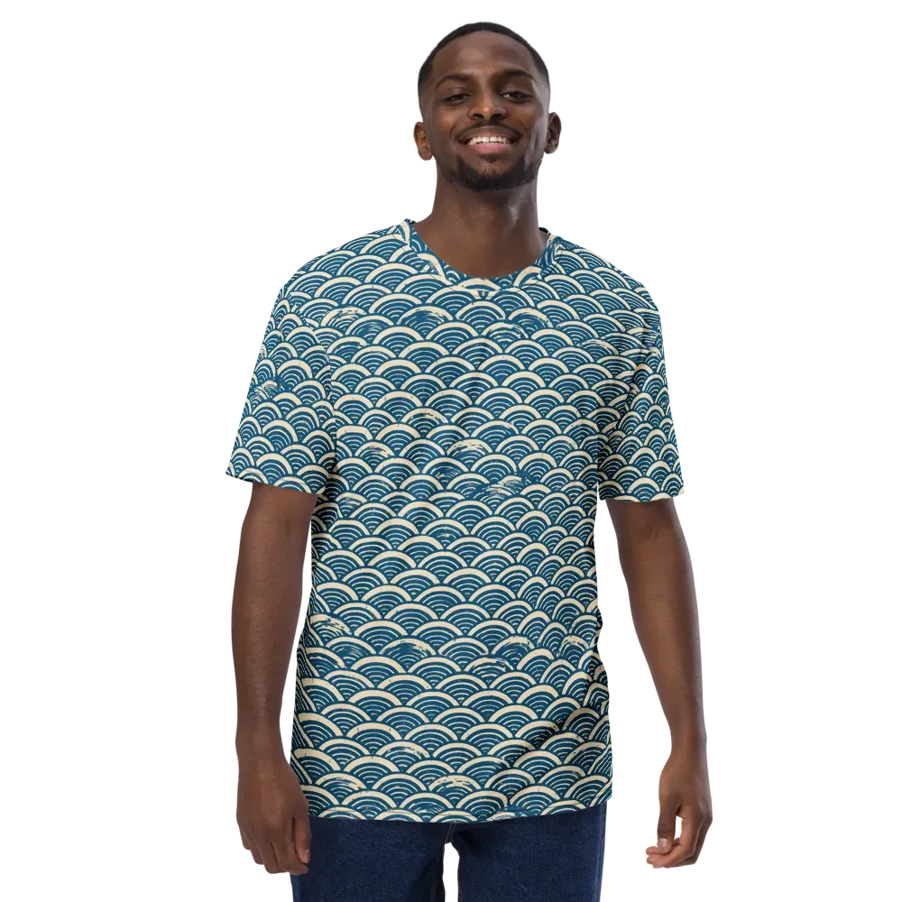 Midnight Wavecrest on Men's Crew Neck T-Shirt — Front