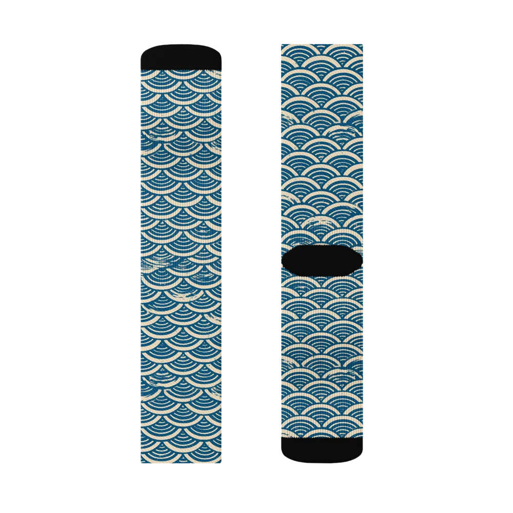 Midnight Wavecrest on Socks — Left Sock