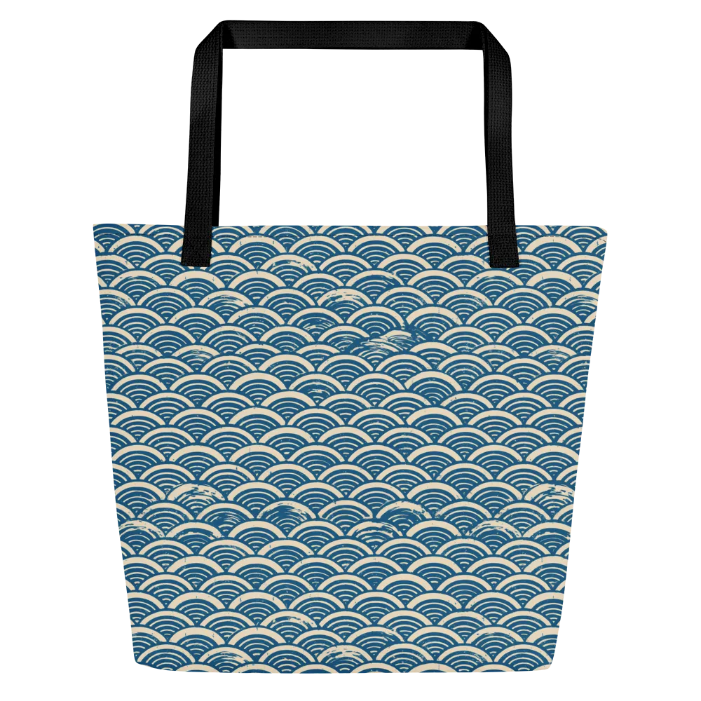 Midnight Wavecrest on Large Tote Bag W/ Pocket — Front