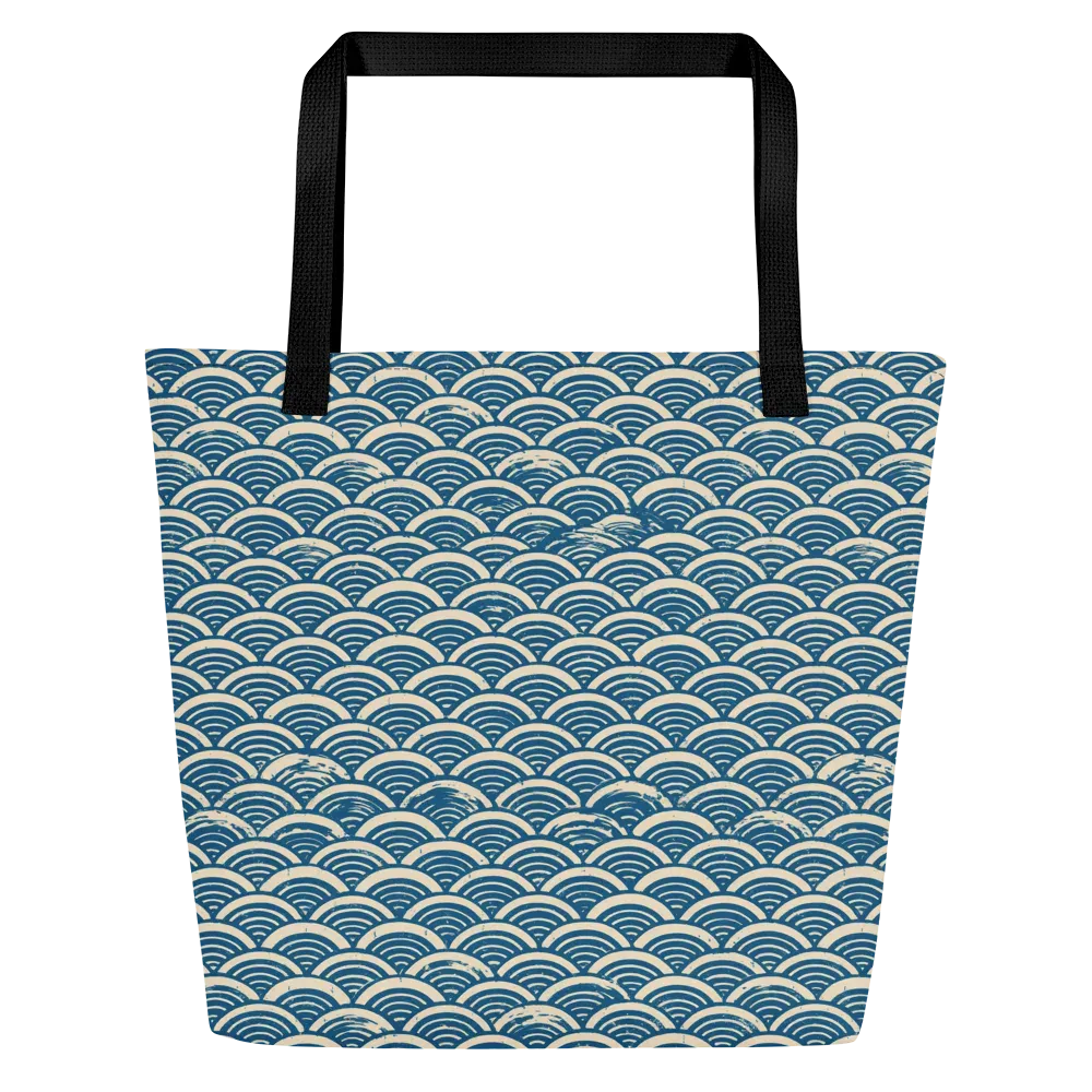 Midnight Wavecrest on Large Tote Bag W/ Pocket — Front