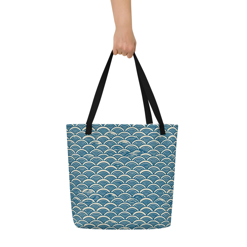Midnight Wavecrest on Large Tote Bag W/ Pocket — Front