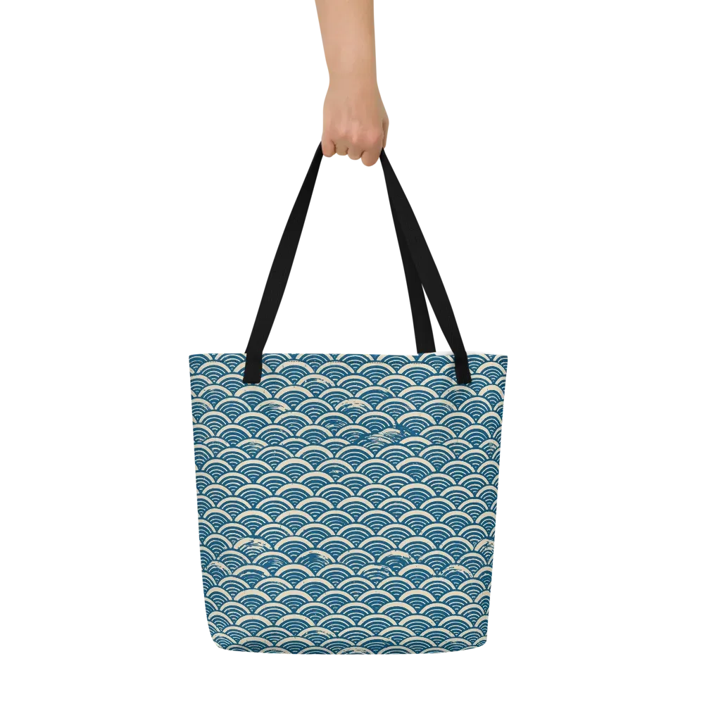 Midnight Wavecrest on Large Tote Bag W/ Pocket — Front